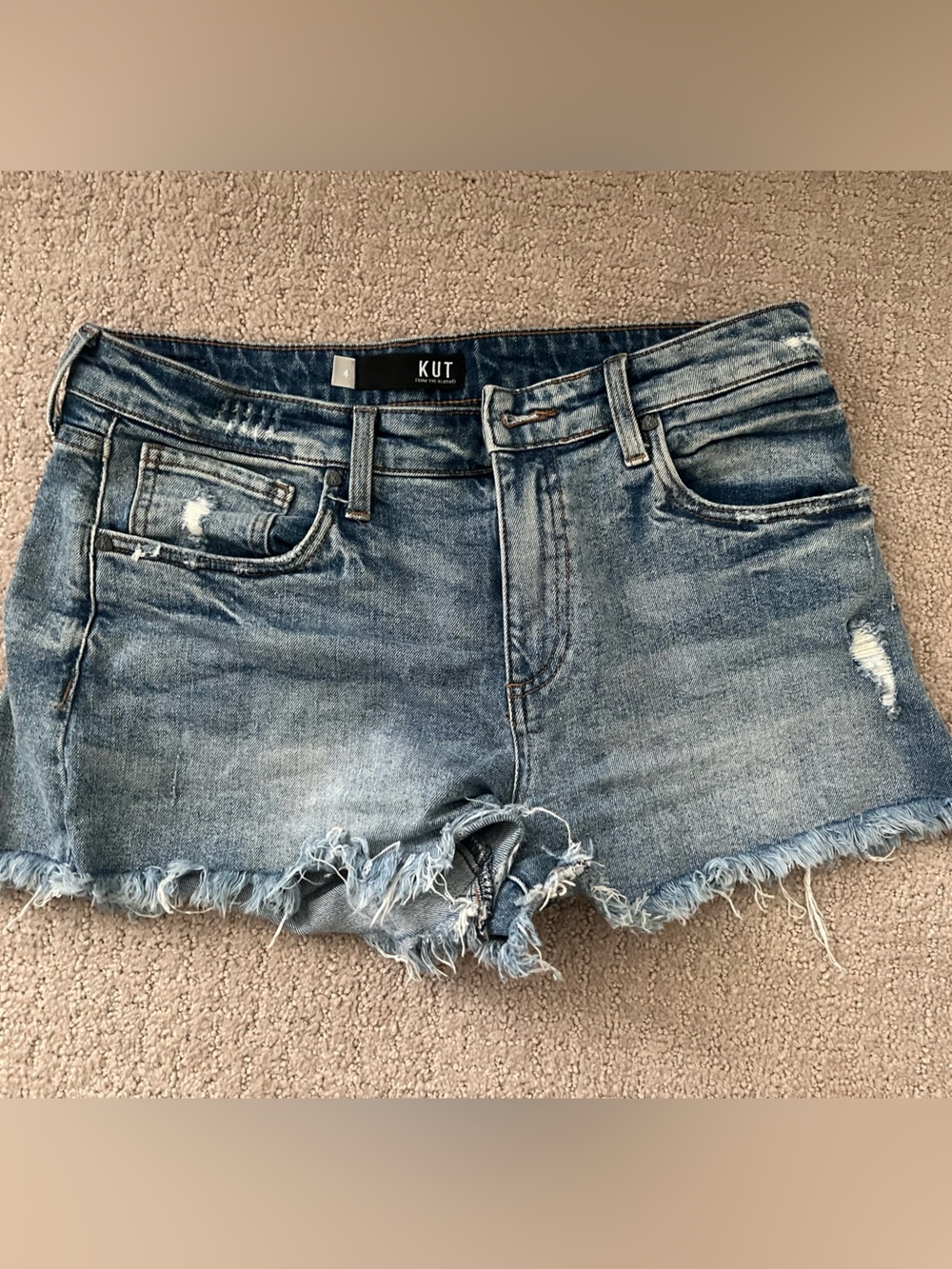 KUT Distressed Denim Cutoff Shorts